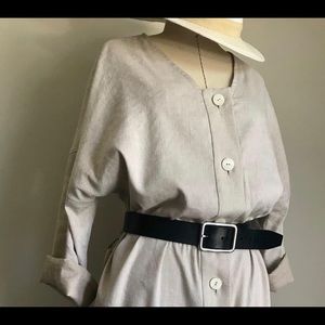 100% Linen maxi robe dress, handcrafted, caftan like